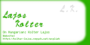 lajos kolter business card